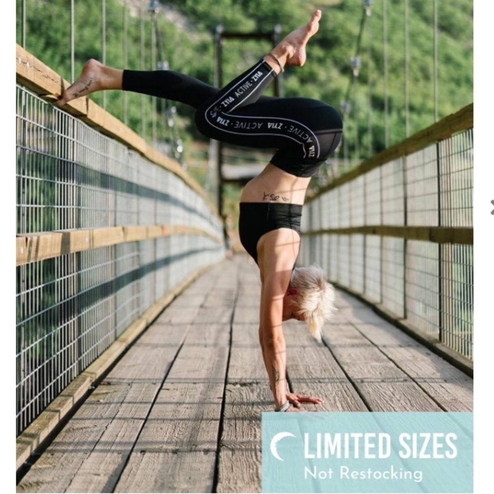 ZYIA Black Logo Stripe Light n Tight Hi-Rise